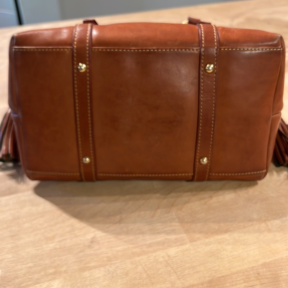 Dooney & Bourke Brown Leather Satchel with Gold Hardware - Picture 3 of 12